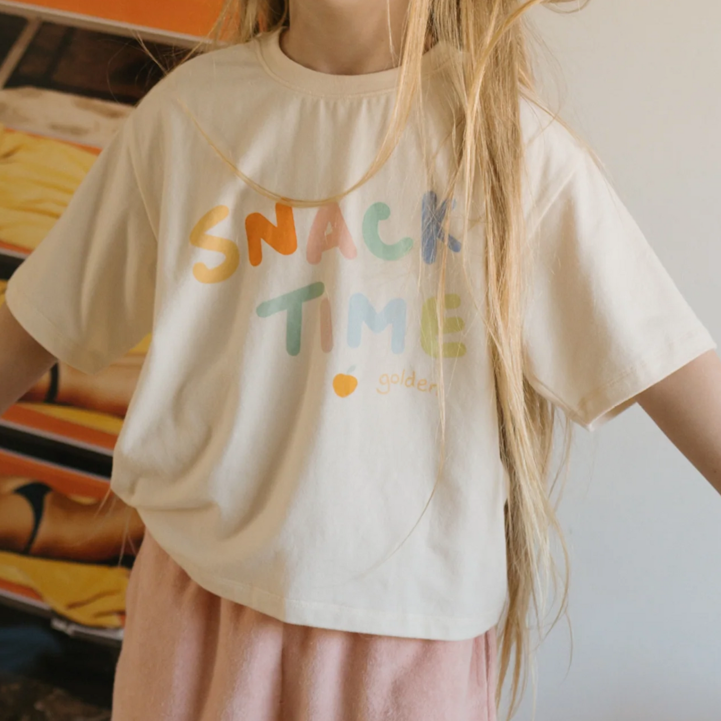 Snack Time Mid Sleeve Tee - Buttercream