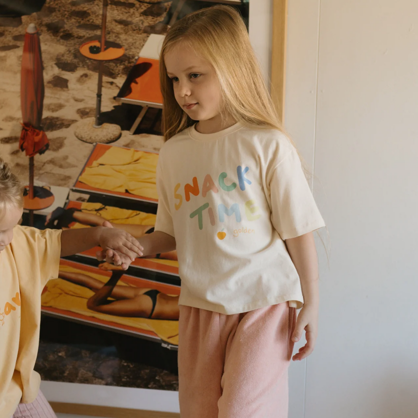 Snack Time Mid Sleeve Tee - Buttercream