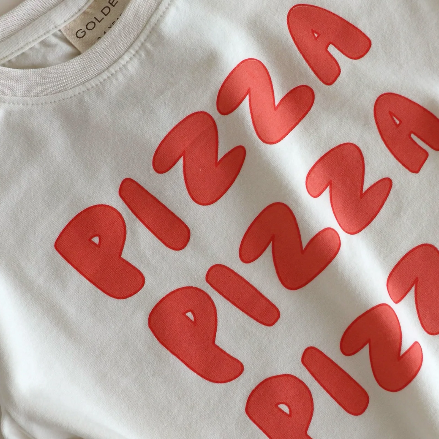 Pizza Mid Sleeve Tee - Eggnog
