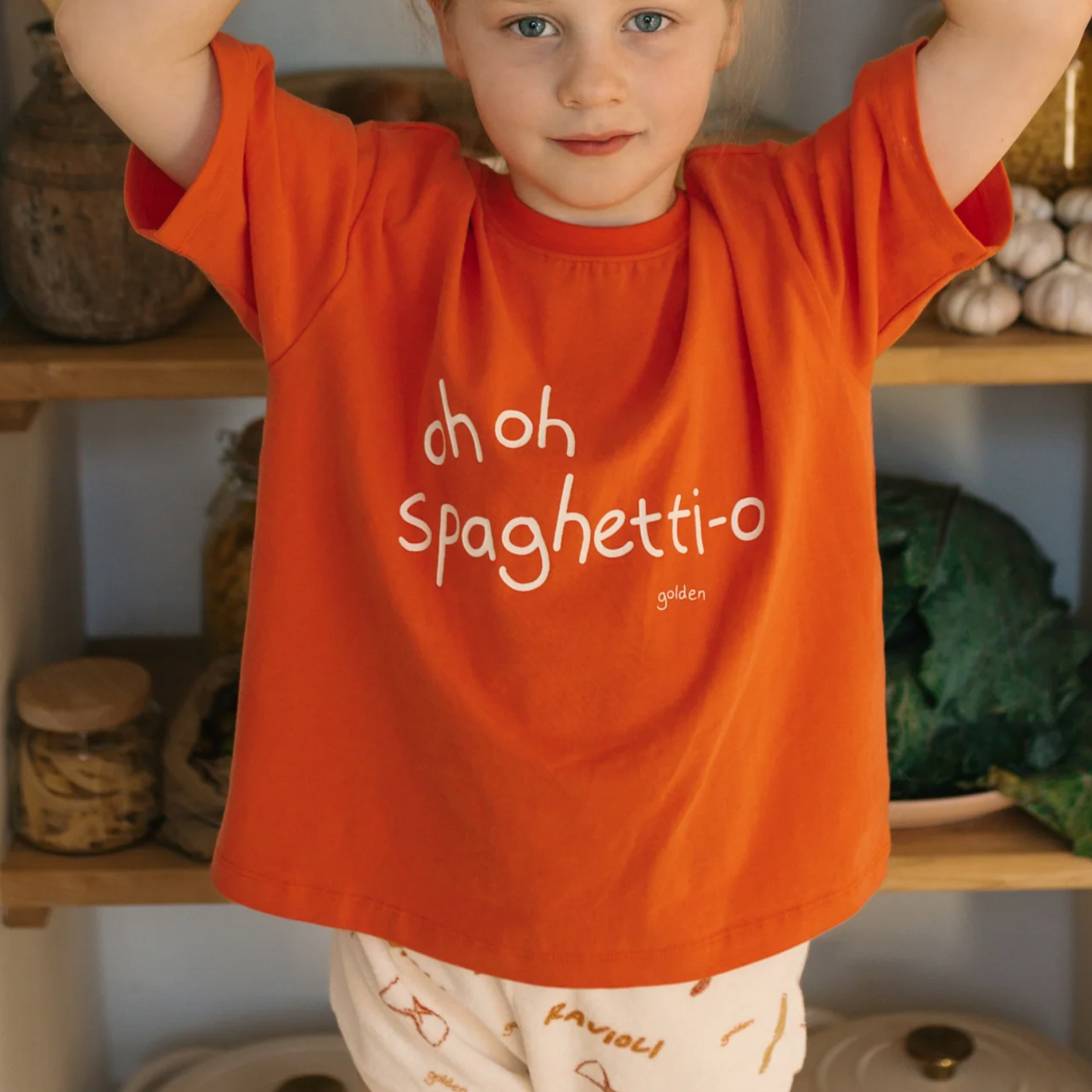 Spaghetti-O Mid Sleeve Tee - Tomato
