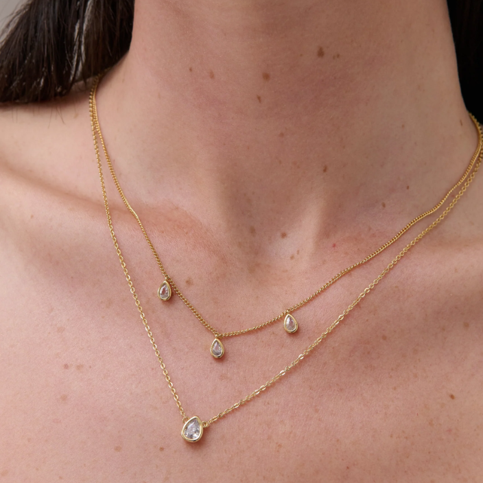 Teardrop 18K Gold Plated Necklace