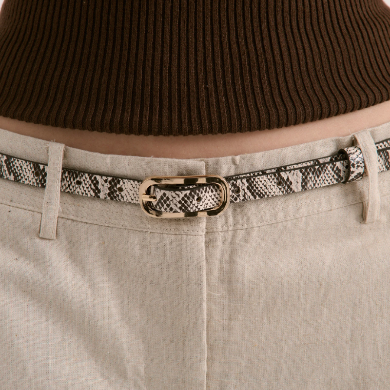 Gigi Thin Belt in Snake Skin