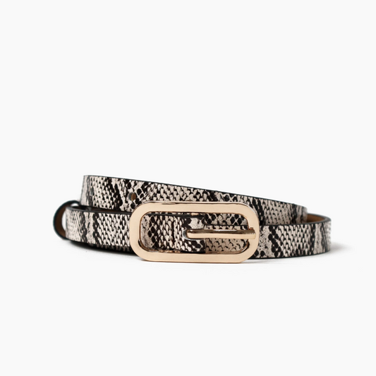 Gigi Thin Belt in Snake Skin