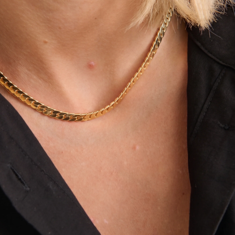 Ruby 5mm Chain 18K Gold Plated Necklace