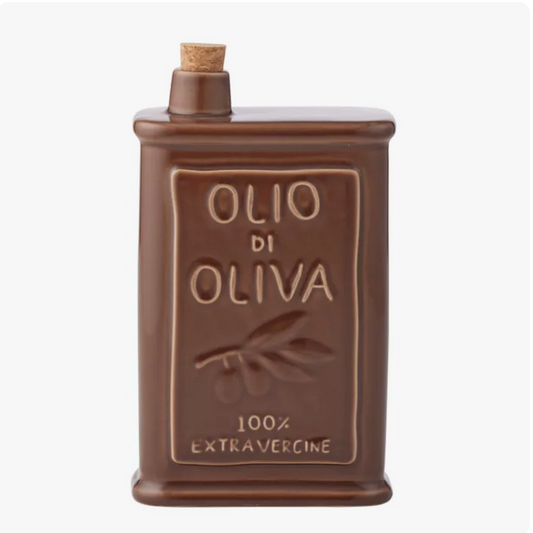 Ceramic Olive Oil Bottle - Cocoa - CLICK AND COLLECT ONLY