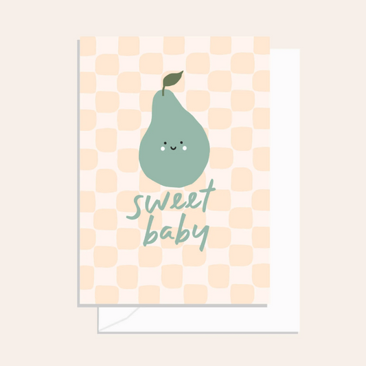 Greetings Card - Sweet Baby Pear