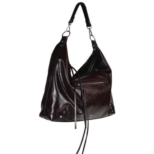 Infinity Hobo Bag - Chocolate Crinkle/Silver