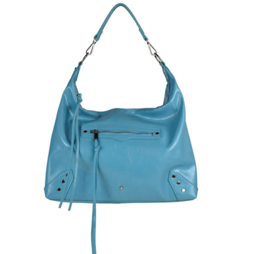 Infinity Hobo Bag - Turquoise Crinkle/Silver