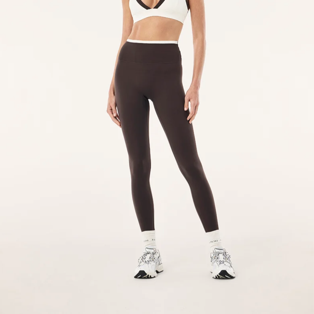Vita full length legging in coffee & whisper white