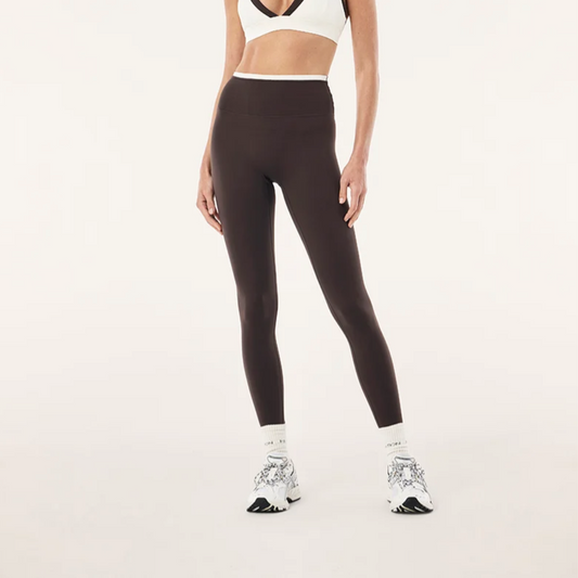 Vita full length legging in coffee & whisper white