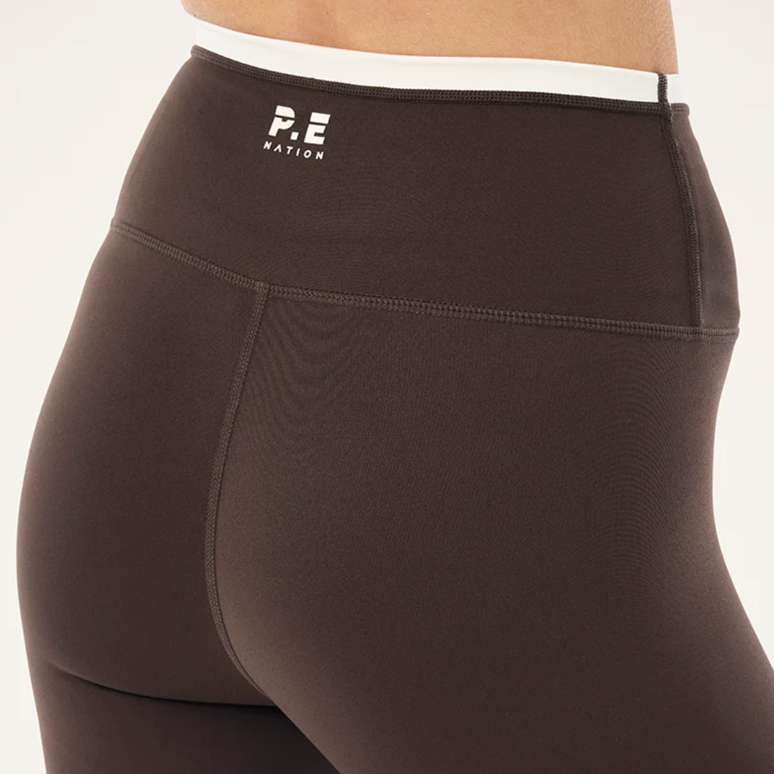 Vita full length legging in coffee & whisper white