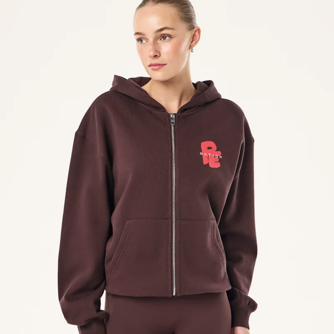 Tidal zip thru hoodie in dark plum