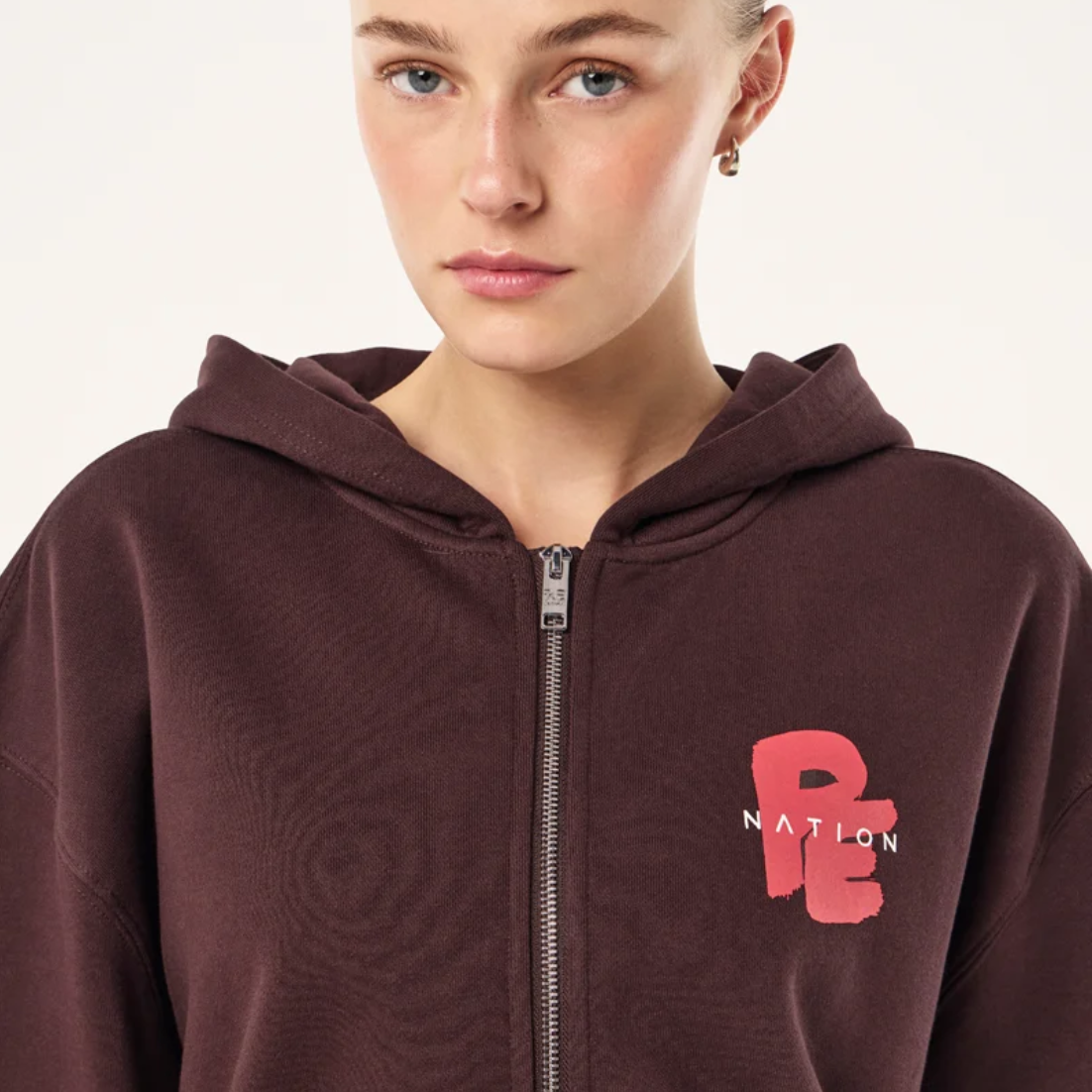 Tidal zip thru hoodie in dark plum
