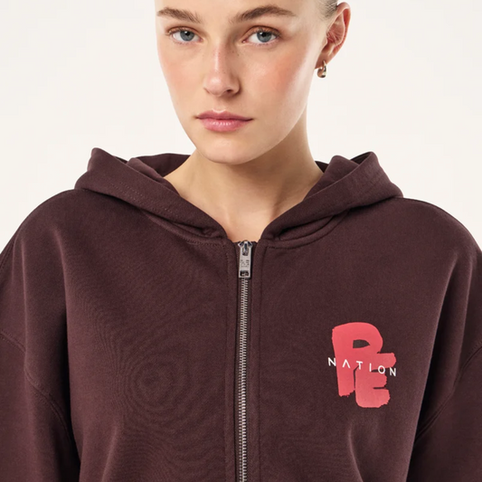 Tidal zip thru hoodie in dark plum