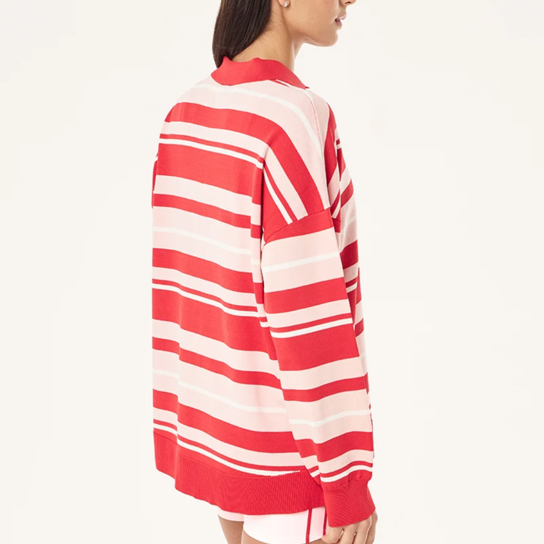 Strata rugby knit in strawberry stripe