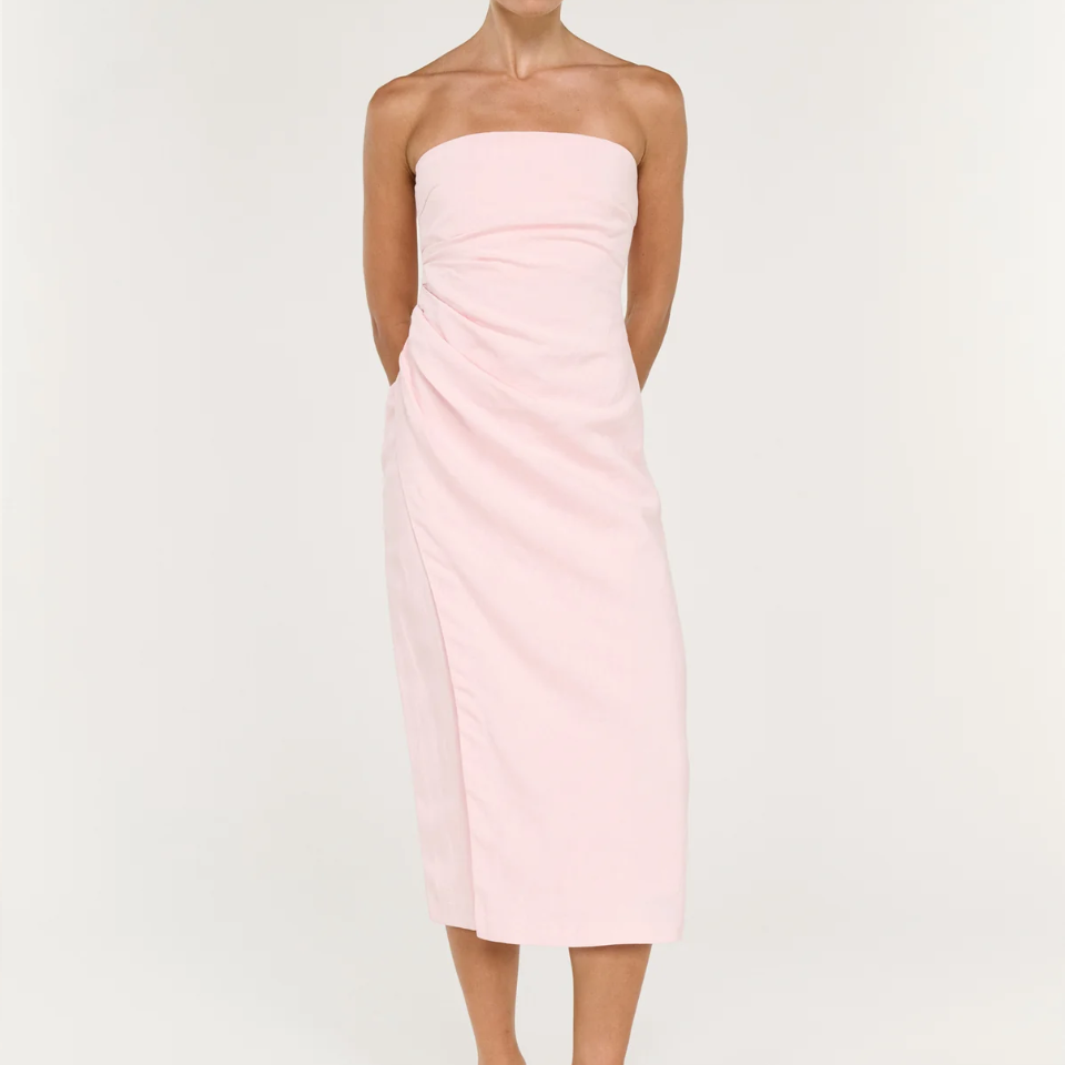 Avella Strapless Midi Dress
