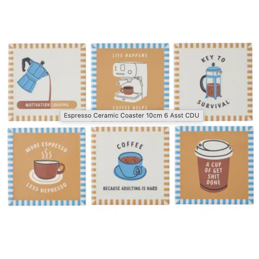 Espresso Ceramic Coaster 10cm