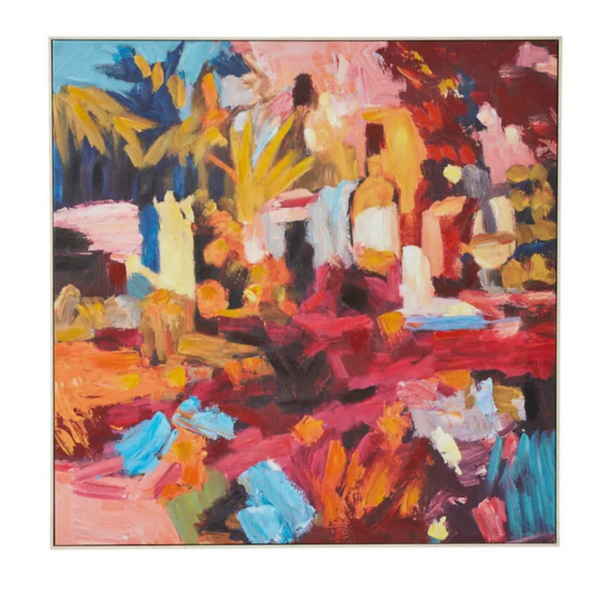 Ajo Wh Wash Frame Oil Painting 100x100cm