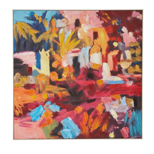Ajo Wh Wash Frame Oil Painting 100x100cm