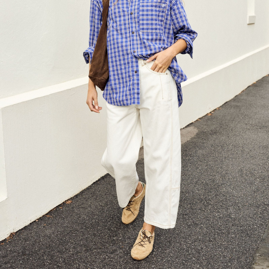 Demi Barrel Jean - White