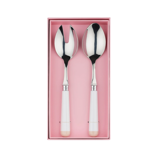 Salad Servers - White/Beige - CLICK & COLLECT ONLY