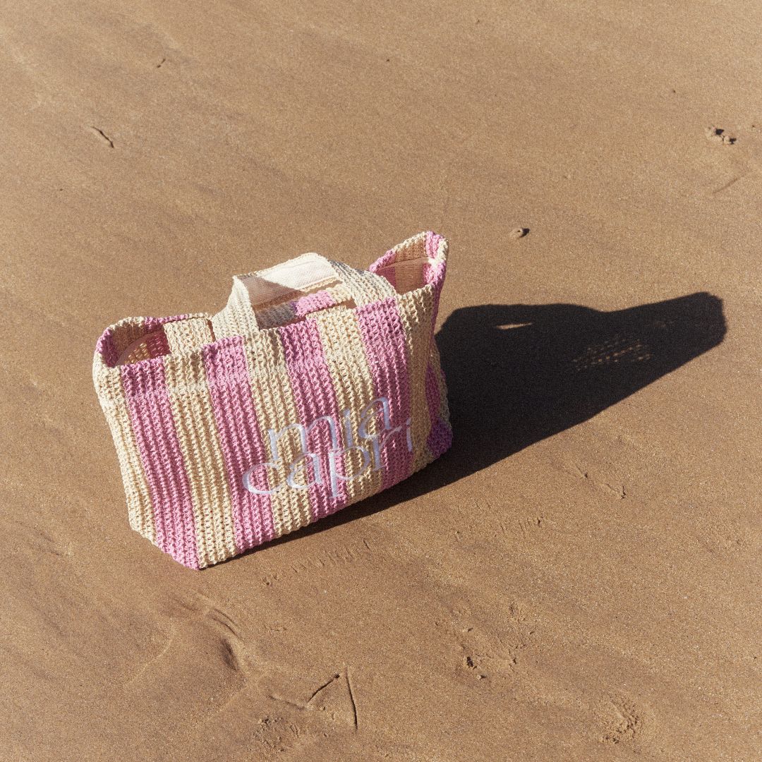 Mia Capri Vacay Bag - Pink Stripe