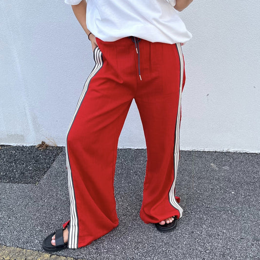 Lola Stripe Pant - Red