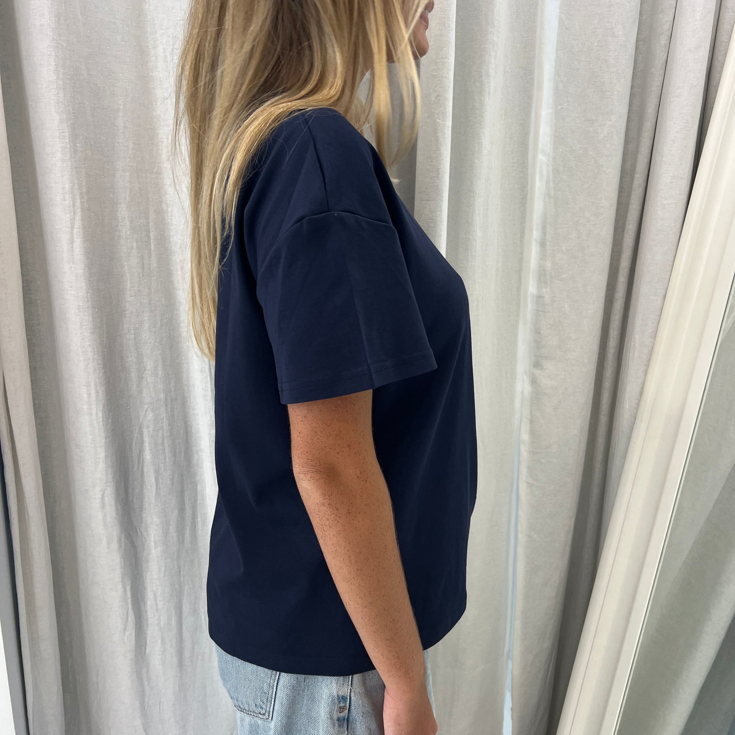 Claire Tuck Tee - Navy