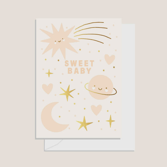Greeting Card - Sweet Baby Starry Night