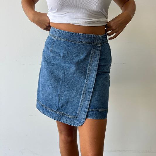 Tate Denim Wrap Skirt