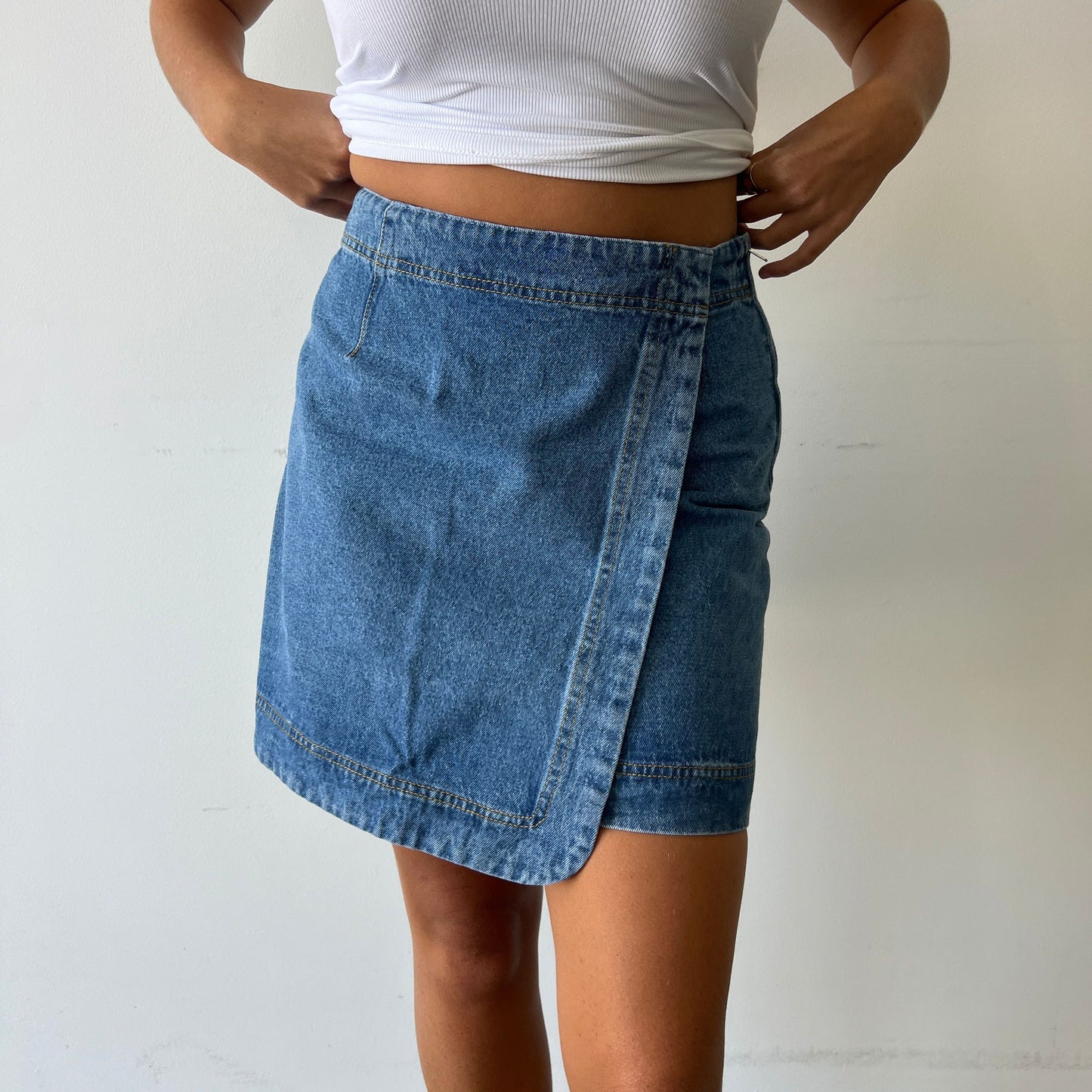 Tate Denim Wrap Skirt