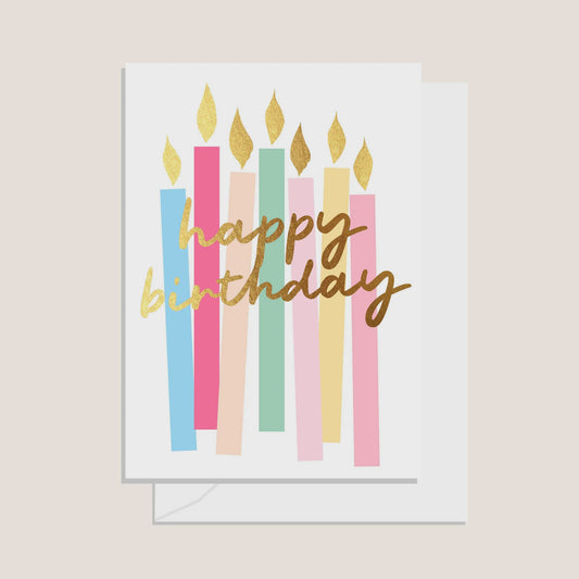 Greeting Card - Candles Rainbow