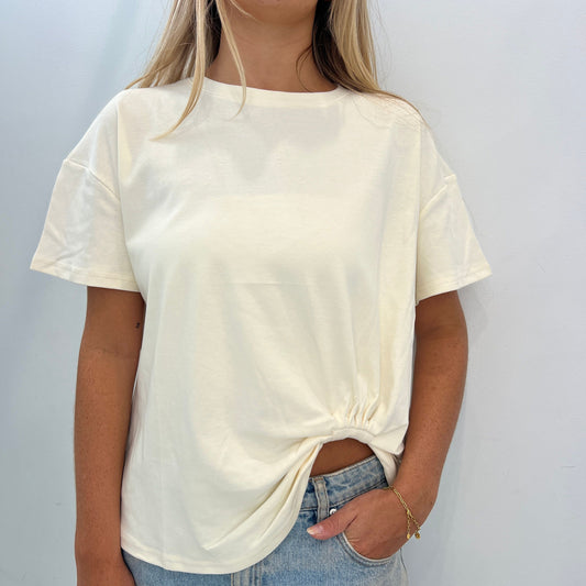 Claire Tuck Tee - Cream