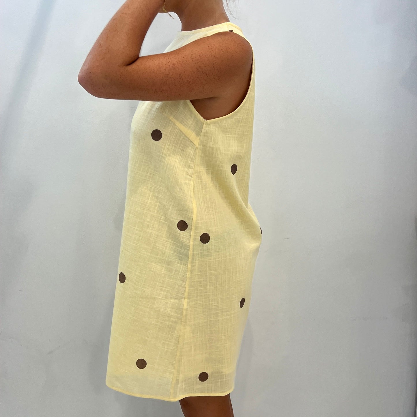 Olivia Mini Dress - Yellow/Choc