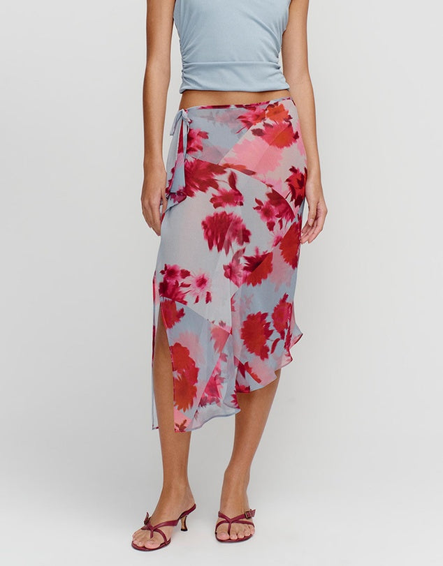 Silverstone Midi Skirt - Patchwork Bouquet