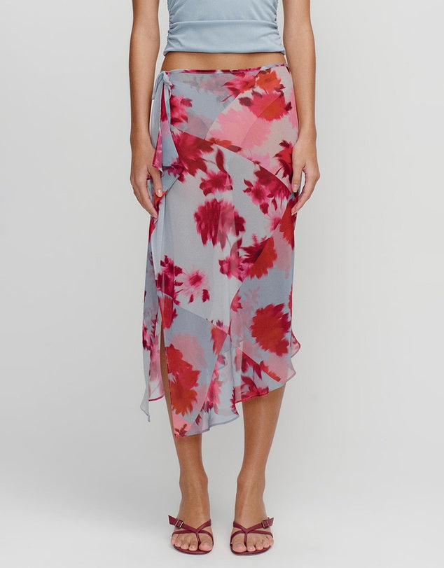 Silverstone Midi Skirt - Patchwork Bouquet