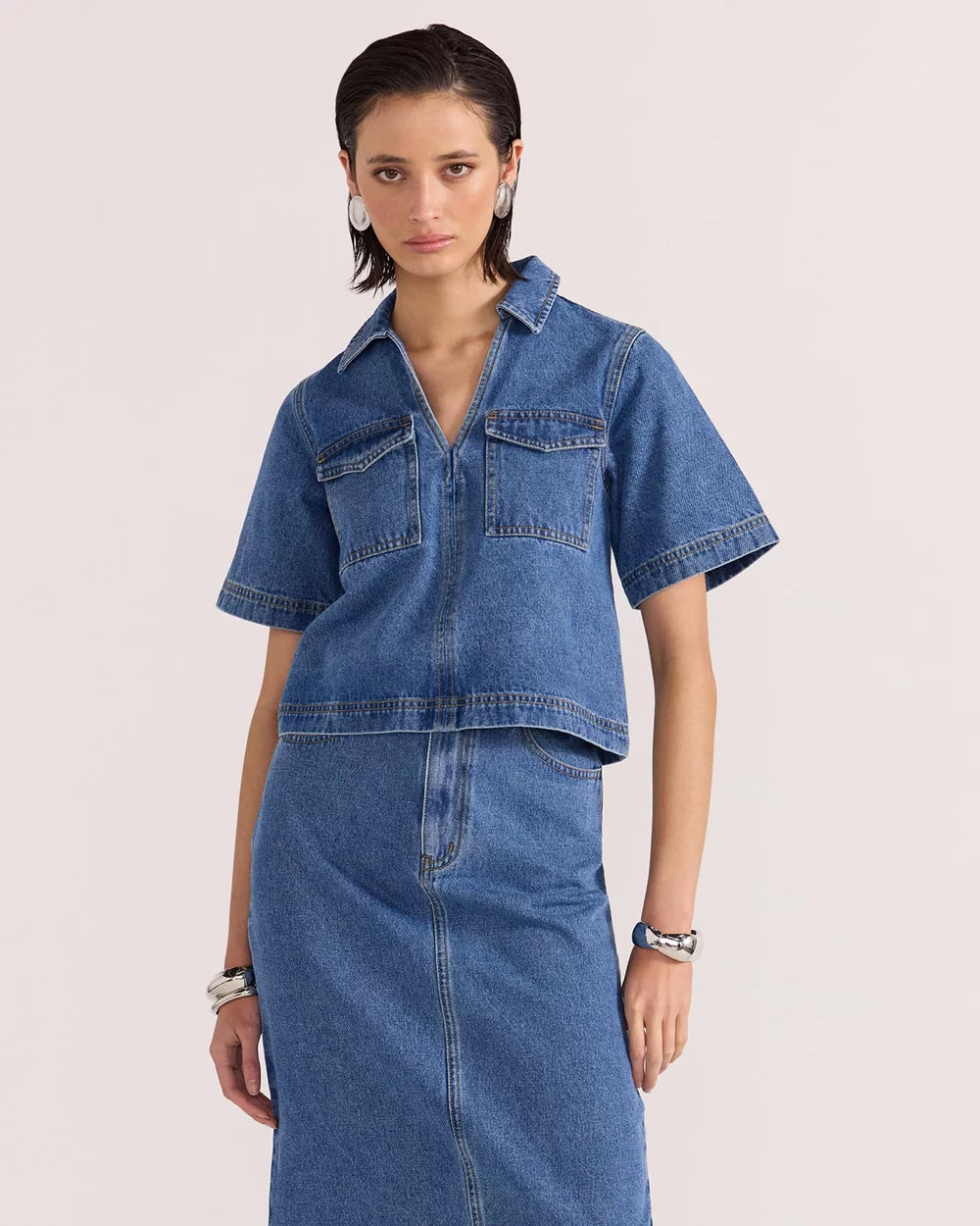 Alden Crop Denim Shirt