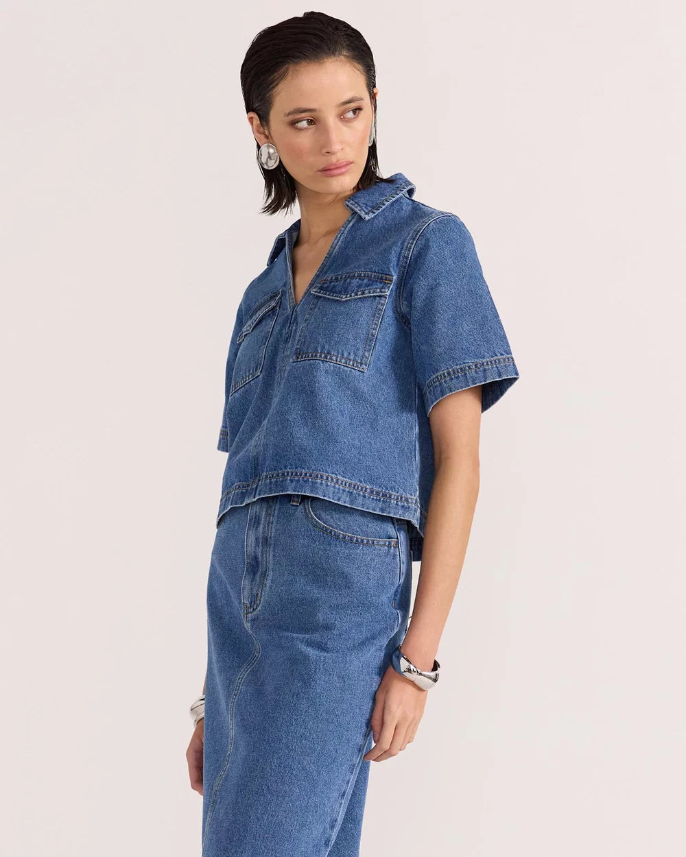 Alden Crop Denim Shirt