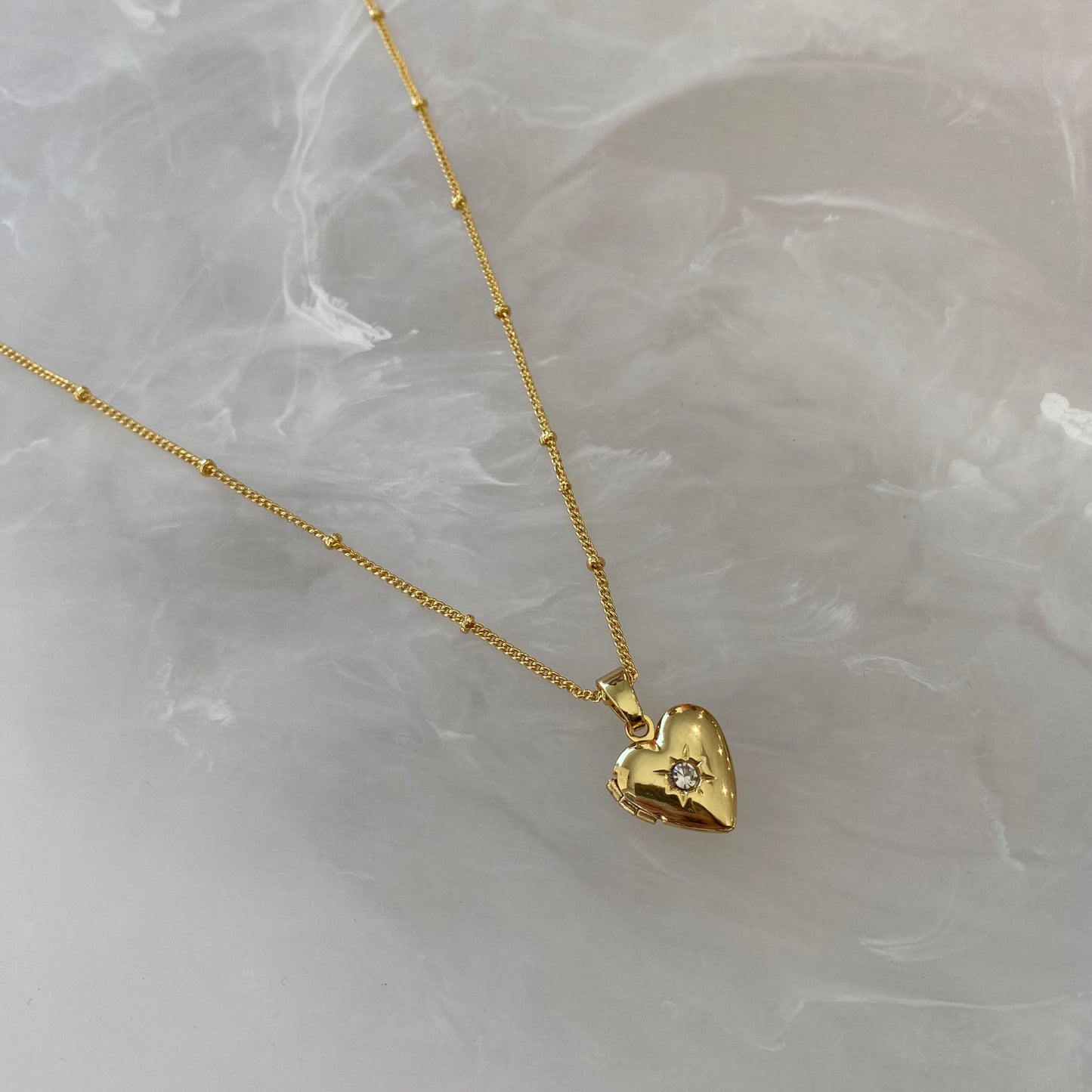 Heart Locket Necklace - Gold