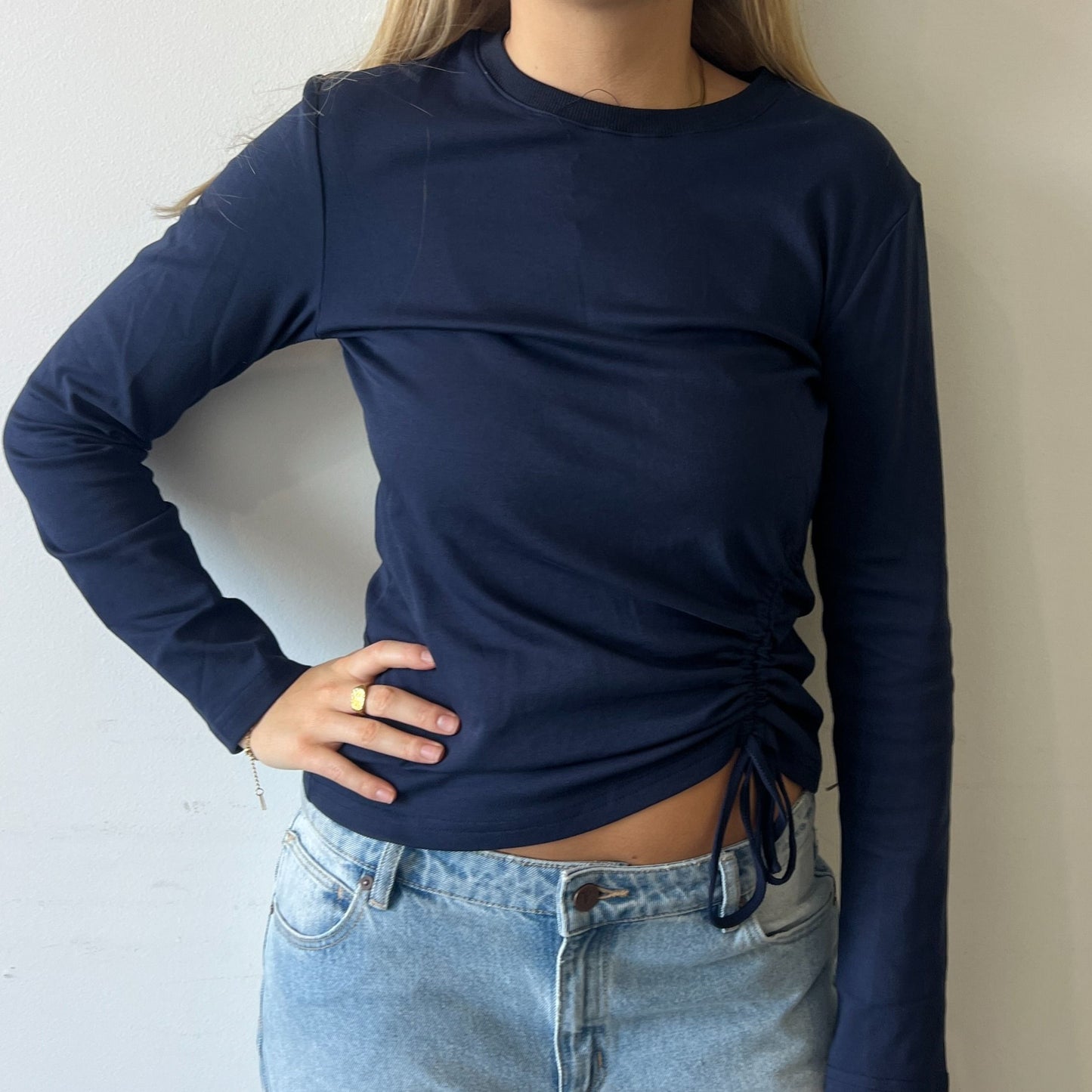 Lily Long Sleeve Tee - Navy