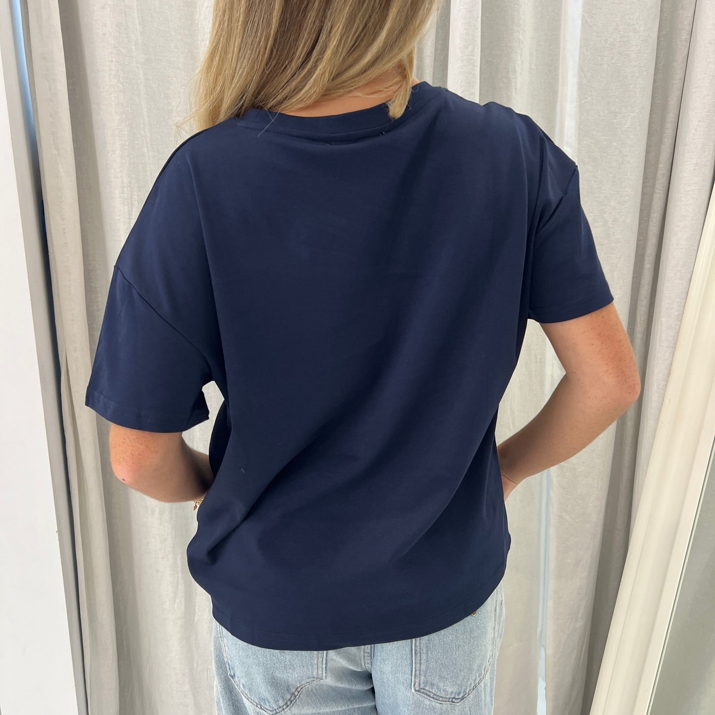 Claire Tuck Tee - Navy