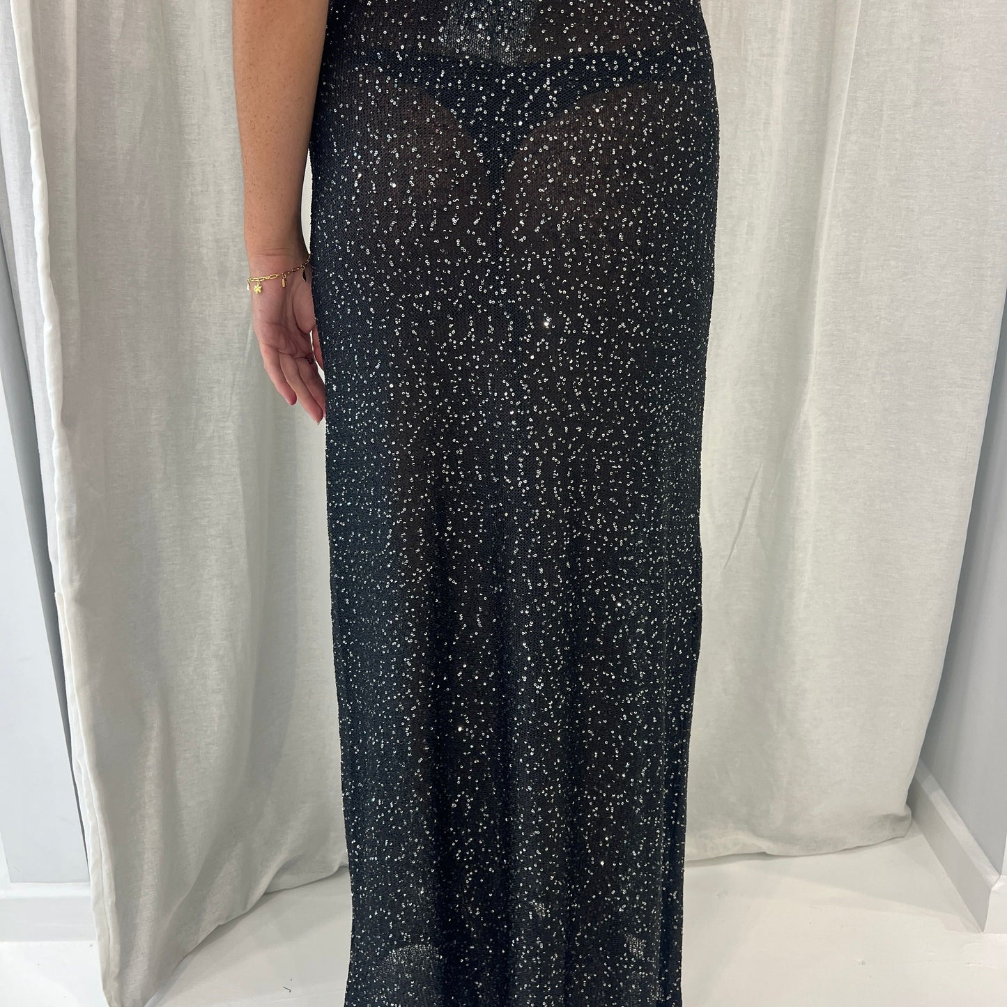 Nora Shimmer Midi Skirt