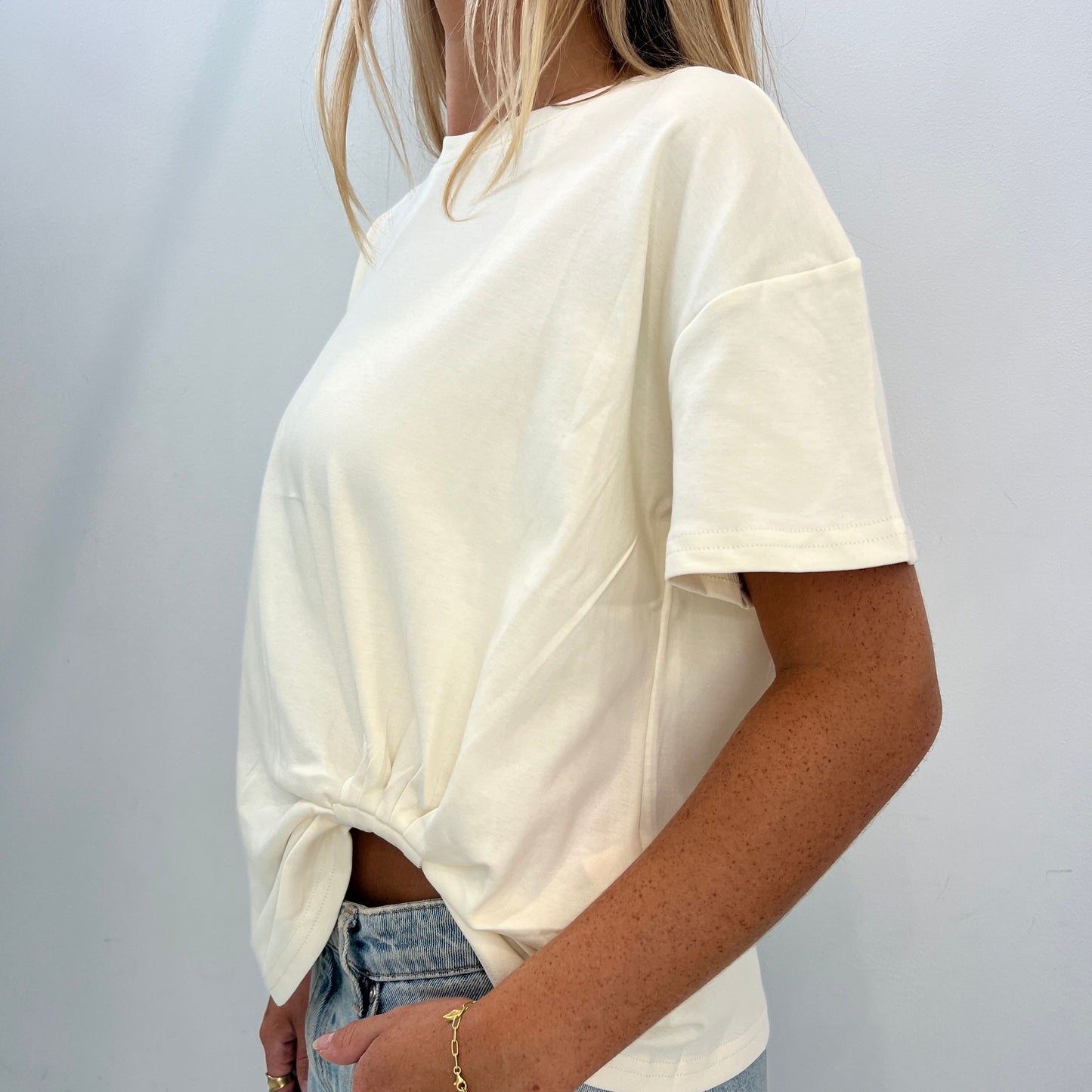 Claire Tuck Tee - Cream