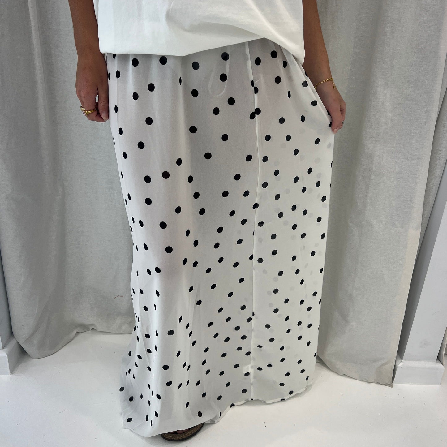 Luna Sheer Polka Dot Skirt