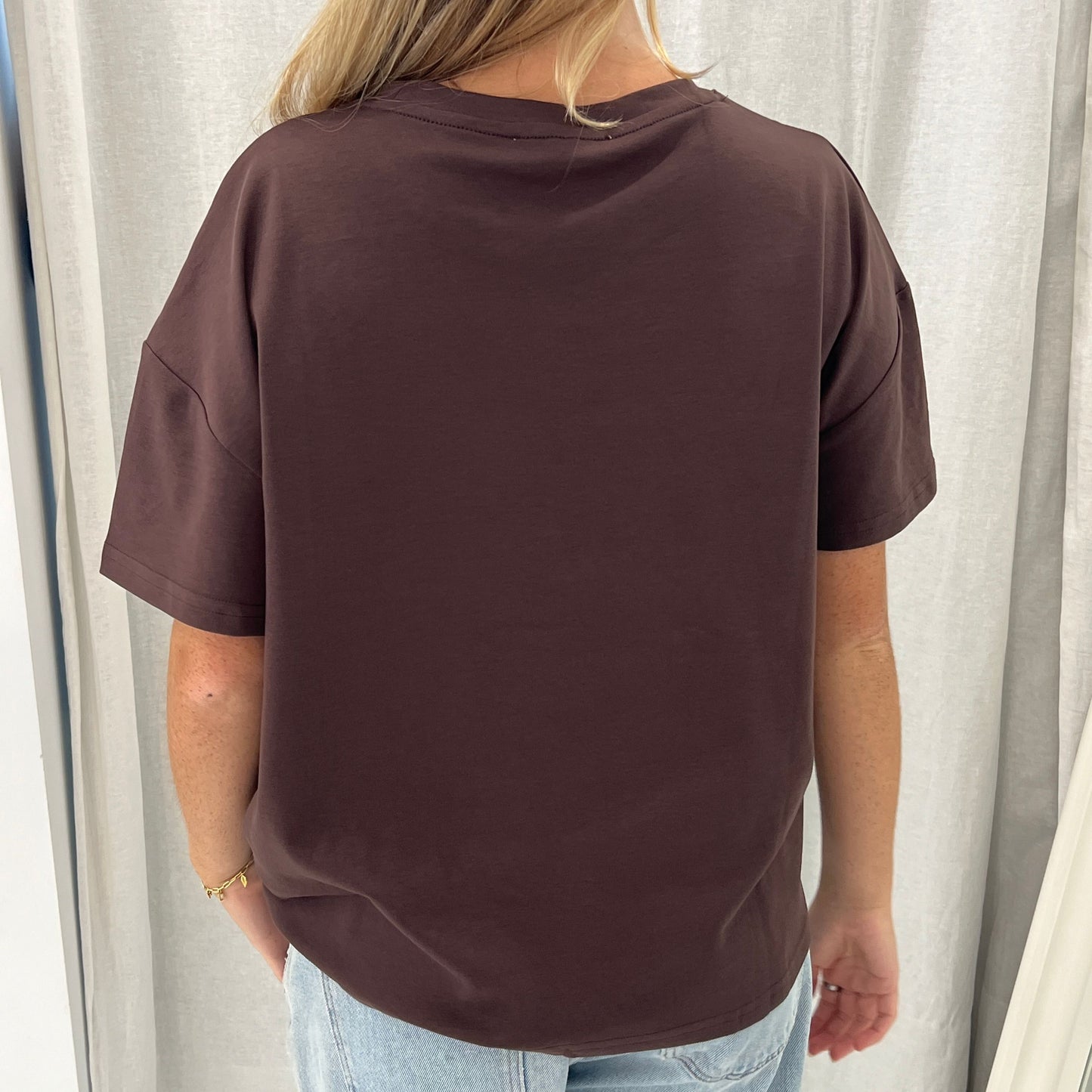 Claire Tuck Tee - Choc