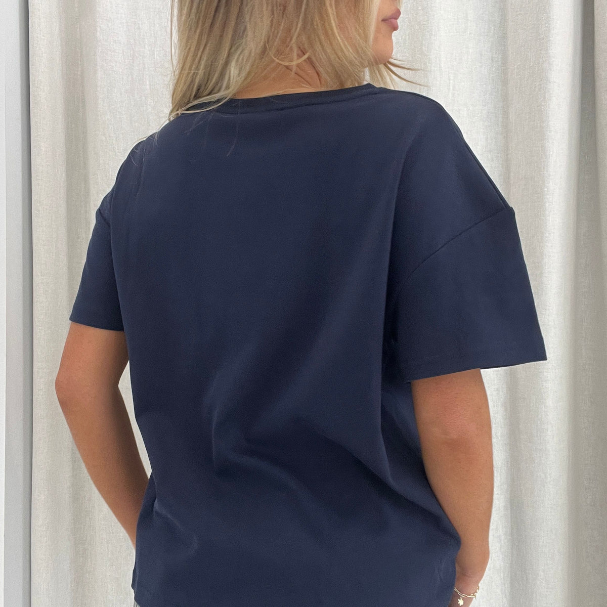 Claire Tuck Tee - Navy