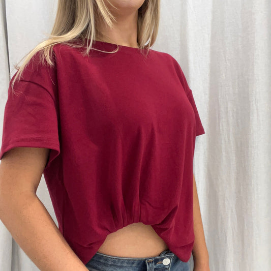 Claire Tuck Tee - Wine