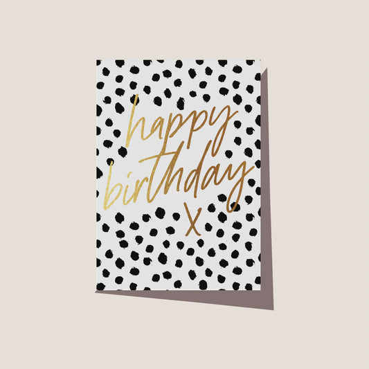 Greeting Card - Black Dots Birthday