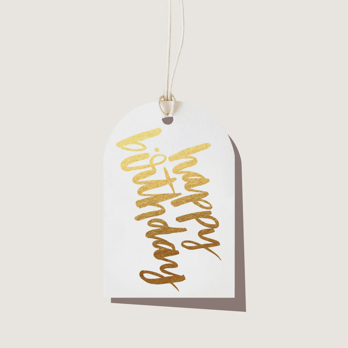 Gift Tag - Happy Birthday Gold