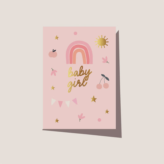 Greeting Card - Baby Girl Rainbow